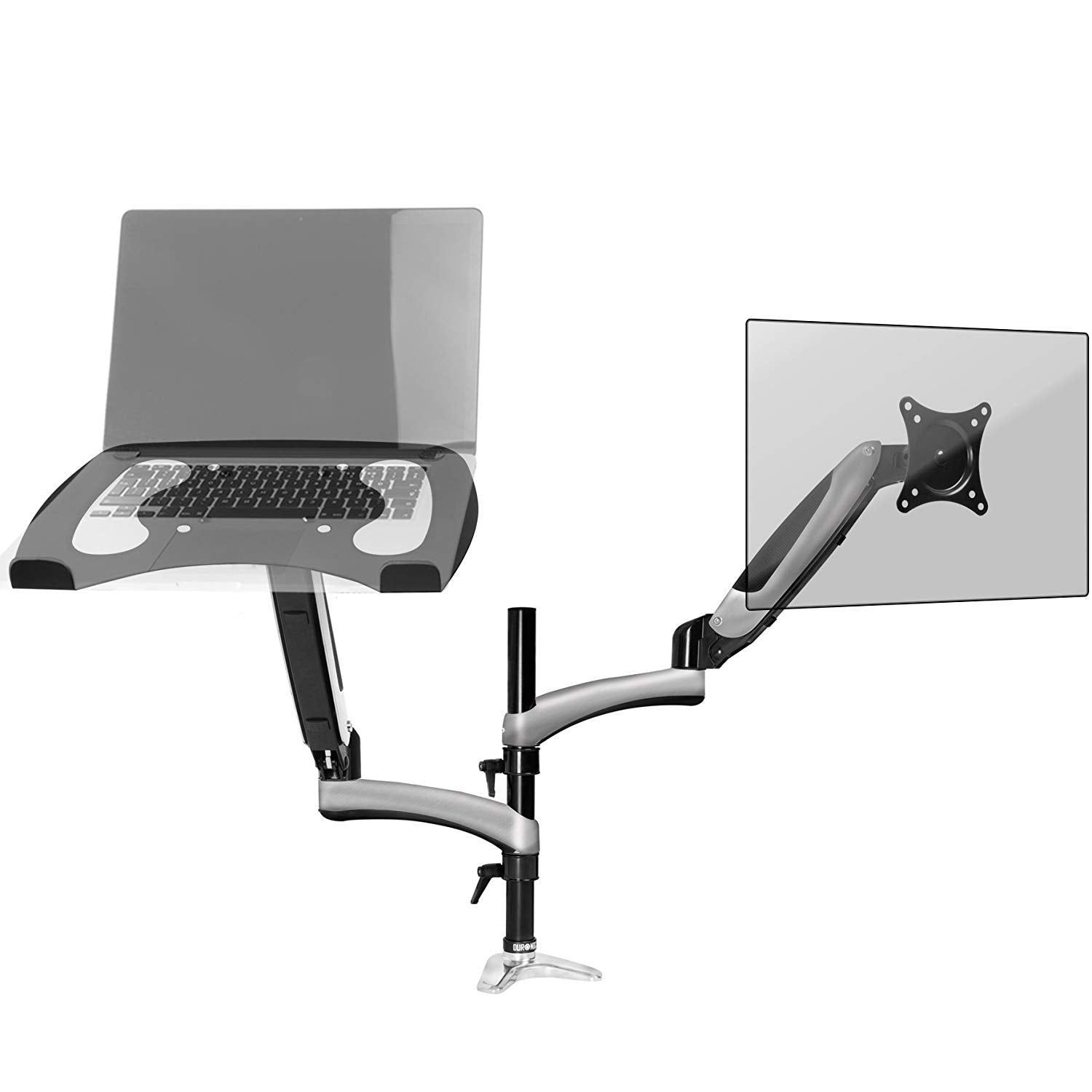 Duronic DM65L1X1 Monitor and Laptop PC Stand with Clamp for Desk