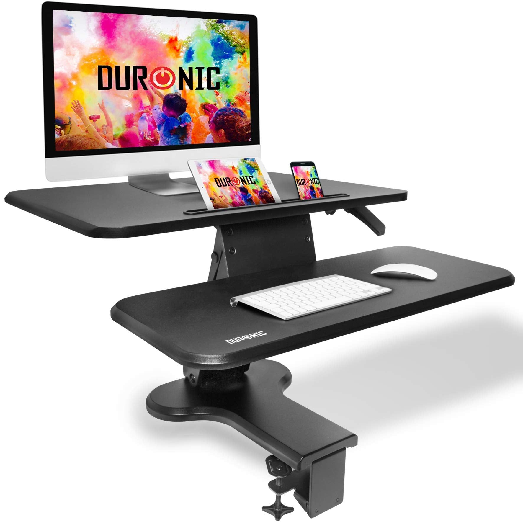 Duronic DM05D13 64cm Adjustable Standing Desk Station - Compatible with Duronic Desk Mounts