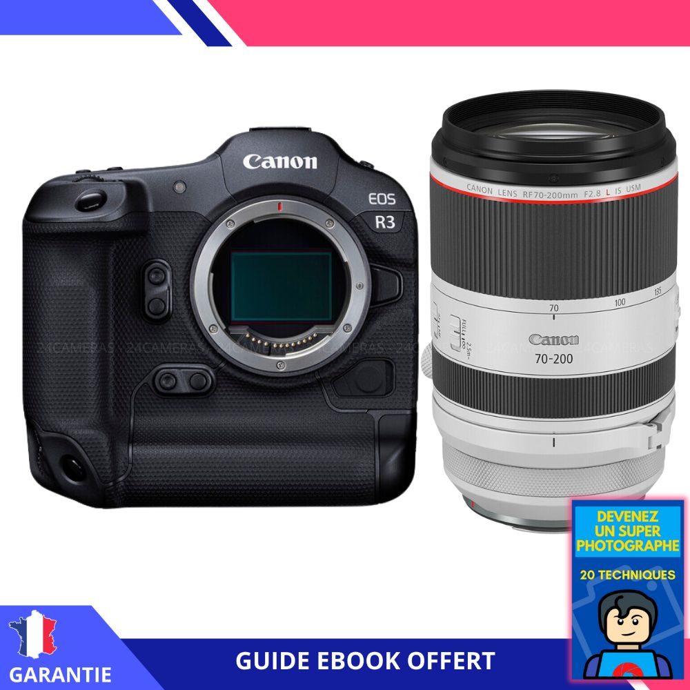 Canon EOS R3 + RF 70-200mm f/2.8 L IS USM + Ebook 'Devenez un Super Photographe' - Appareil photo Canon