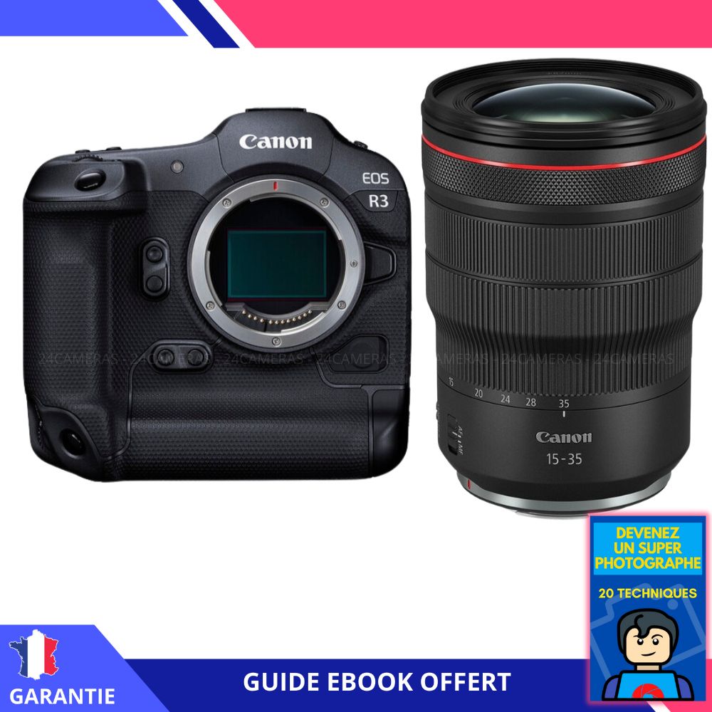 Canon EOS R3 + objectif RF 15-35 mm f/2,8 L IS USM + ebook 'Devenez un super photographe' - Appareil photo Canon