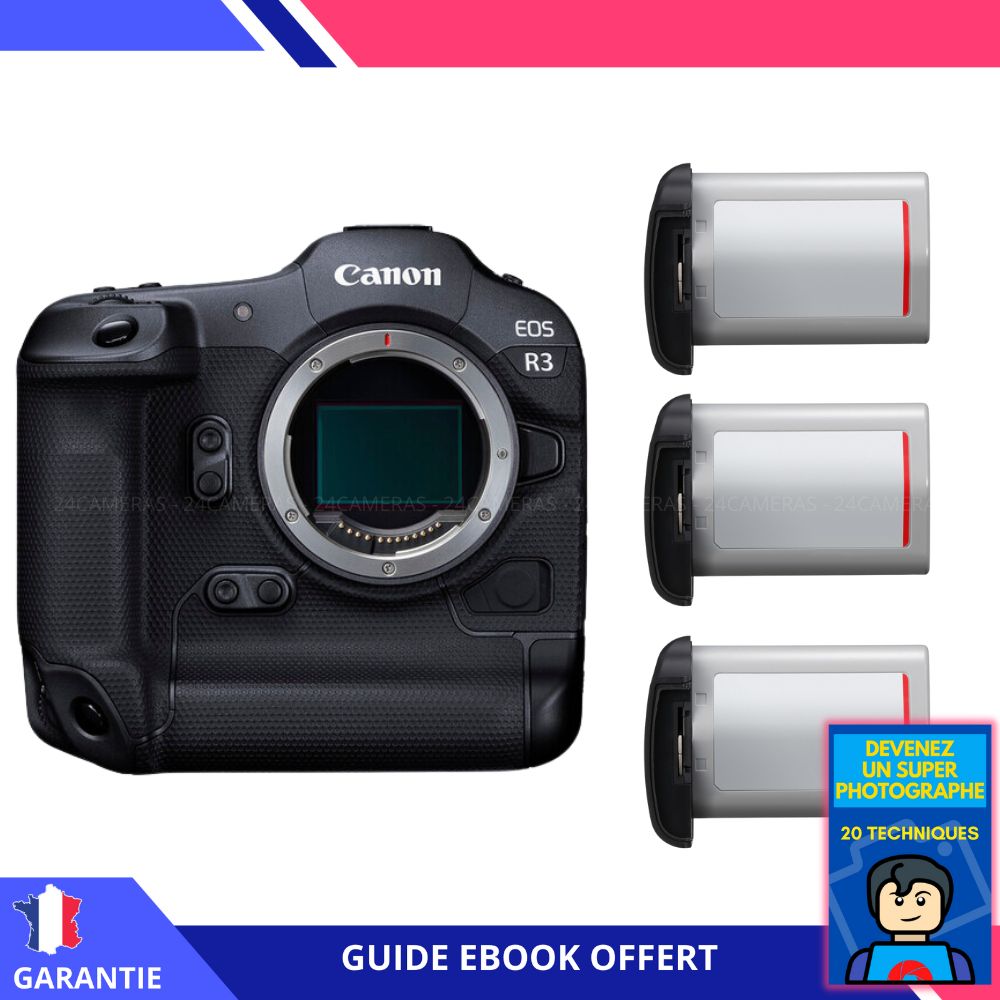 Canon EOS R3 Boîtier + 3 Batteries Canon LP-E19 + Ebook : 'Devenez un Super Photographe'
