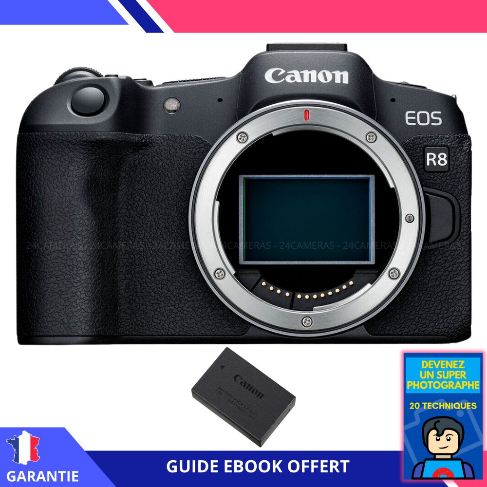 Canon EOS R8 + 1 Canon LP-E17 Battery + Ebook - Become a Super Photographer