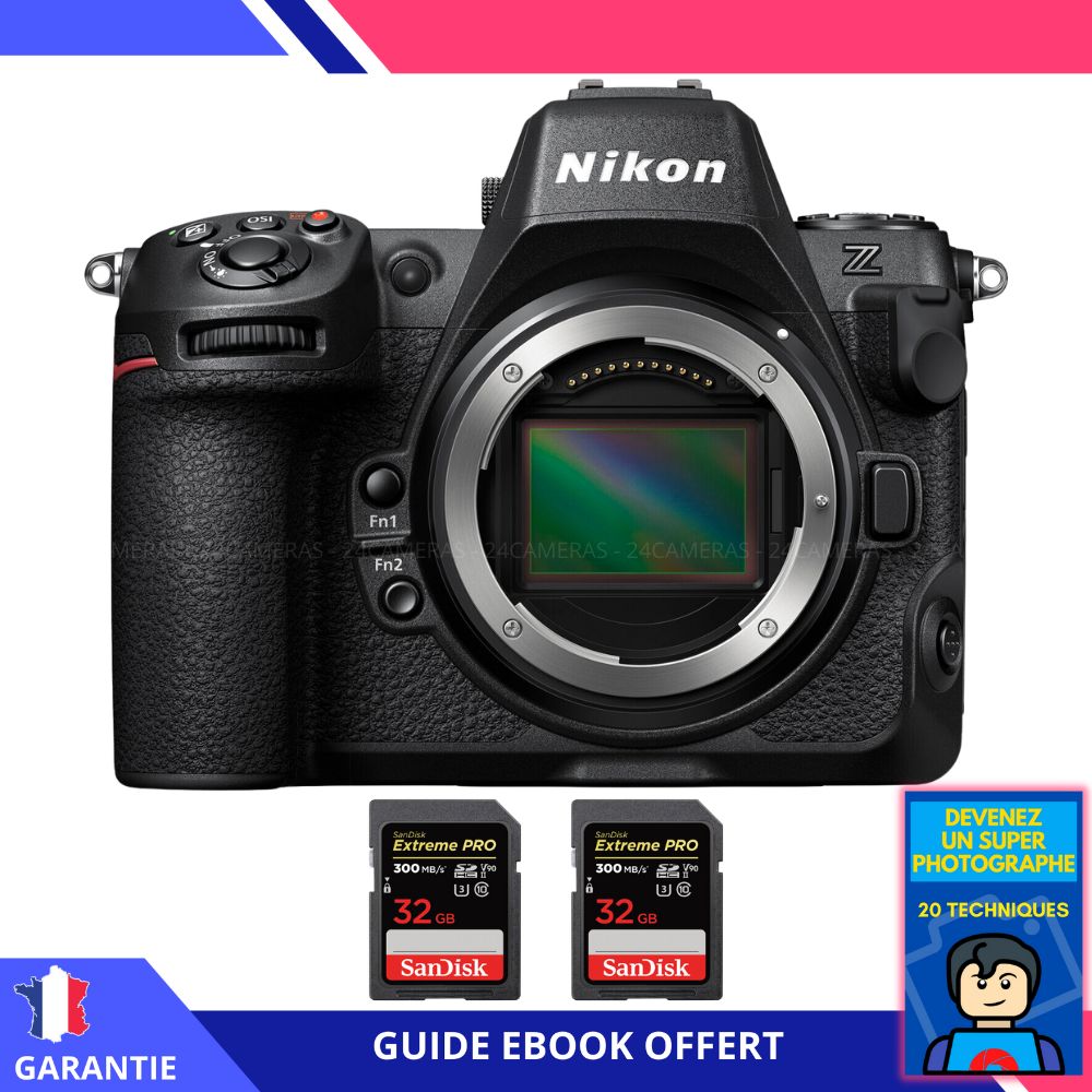 Nikon Z8 45.7MP Hybrid Camera + 2 SanDisk 32GB Extreme PRO UHS-II SDXC Cards + Ebook: 'Become a Super Photographer'
