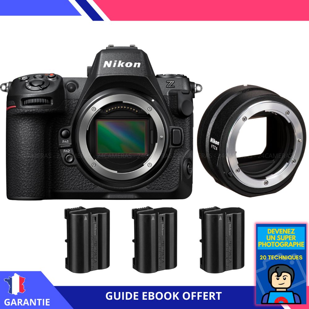 Nikon Z8 + FTZ II + 3 Batteries EN-EL15c + Guide Digital 'Devenez un Super Photographe' - Appareil Photo Nikon