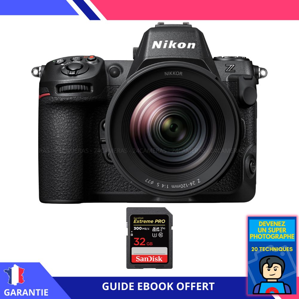 Nikon Z8 + Z 24-120mm F4 S Lens + 32GB SanDisk Extreme PRO UHS-II SDXC Card + 'Become a Super Photographer' Ebook - Nikon Camera