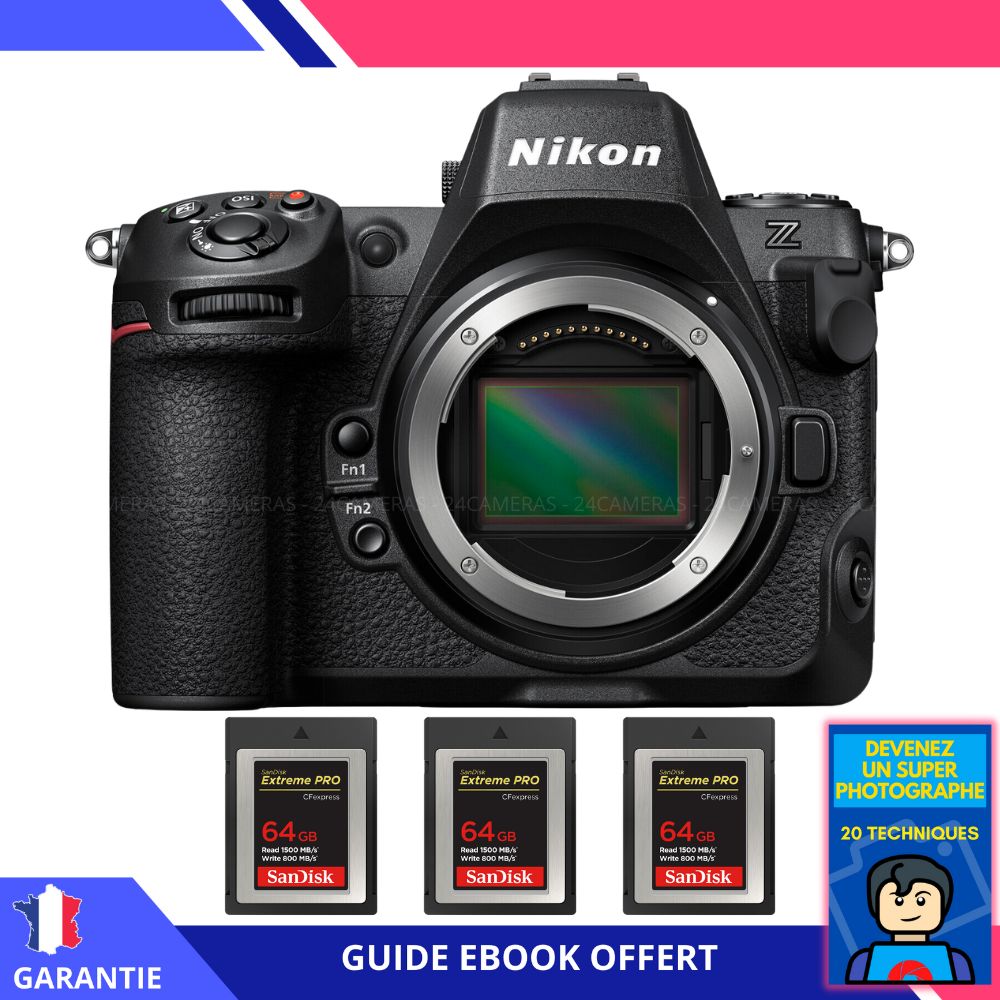 Nikon Z8 + 3 SanDisk 64GB Extreme PRO CFexpress Type B + Ebook + Devenez Un Super Photographe - Appareil Photo Nikon