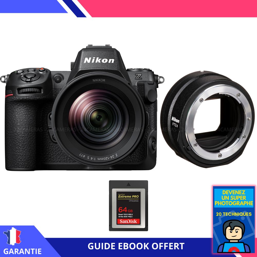 Nikon Z8 + Z 24-120mm F4 S Lens + 64GB SanDisk Extreme PRO CFexpress Type B + Ebook - Nikon Camera