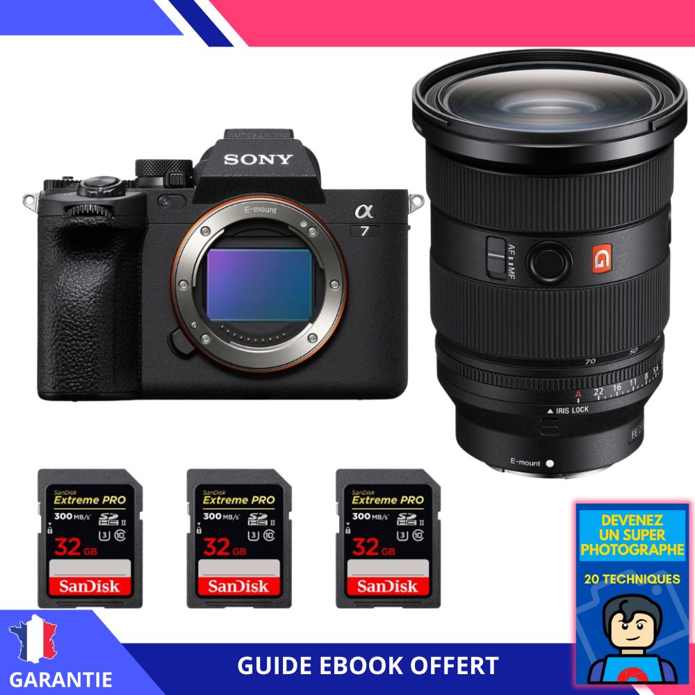 Sony Alpha 7 IV with FE 24-70mm f/2.8 GM II and 3 SanDisk 32GB Extreme PRO UHS-II SDXC 300MB/s Cards + Ebook - Camera Sony