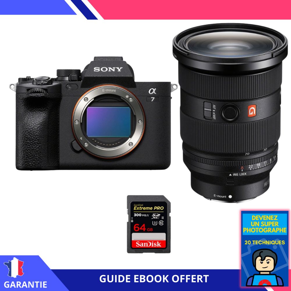 Sony Alpha 7 IV + Objectif FE 24-70mm f/2.8 GM II + Carte SanDisk 64Go Extreme PRO UHS-II SDXC 300 Mo/s + Ebook 'Devenez Un Super Photographe' - Appareil Photo
