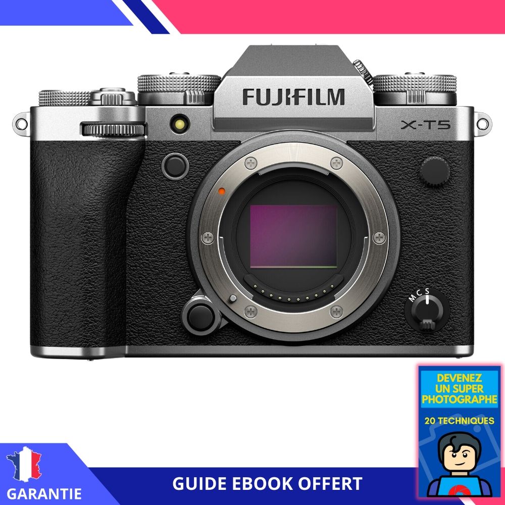 Fujifilm X-T5 Silver Body + Ebook 'Become a Super Photographer' - Fujifilm Hybrid Camera