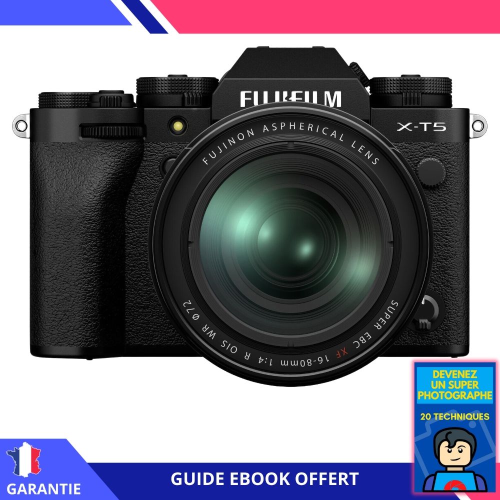 Fujifilm X-T5 + 16-80mm f/4 R OIS WR (Black) + Ebook 'Become a Super Photographer' - Hybrid Camera
