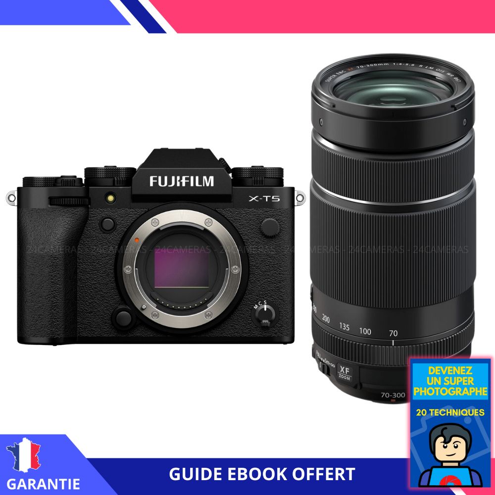 Fujifilm X-T5 Black + XF 70-300mm f/4-5.6 R LM OIS WR + Ebook 'Become a Super Photographer'