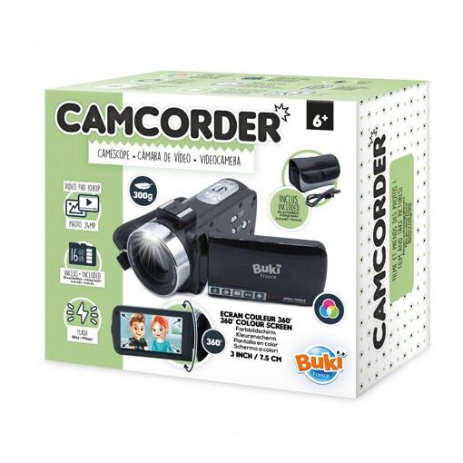 Caméscope Buki PV09 (Taille : 4K, Couleur : Noir, Capacité : 128 Go)