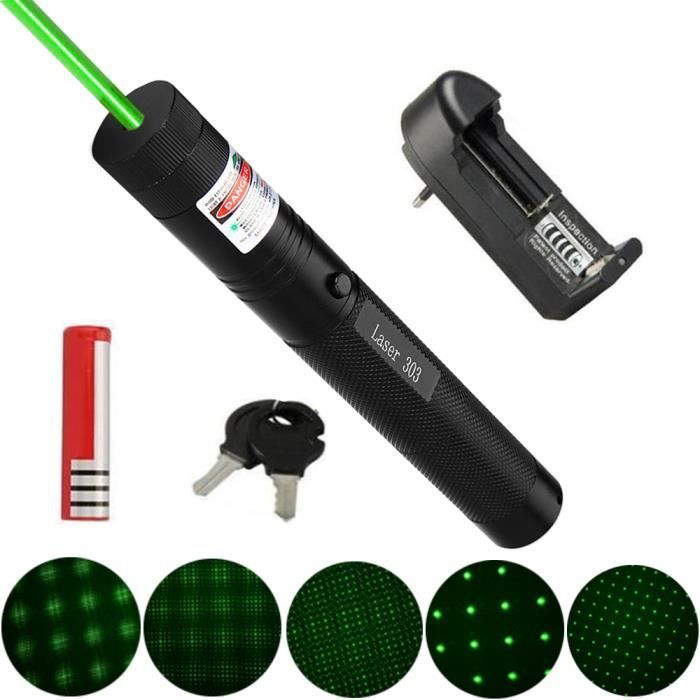 Presentador con puntero láser verde YOUNGKEE, batería recargable 18650, cargador y llaves, punta para grabado 532nm