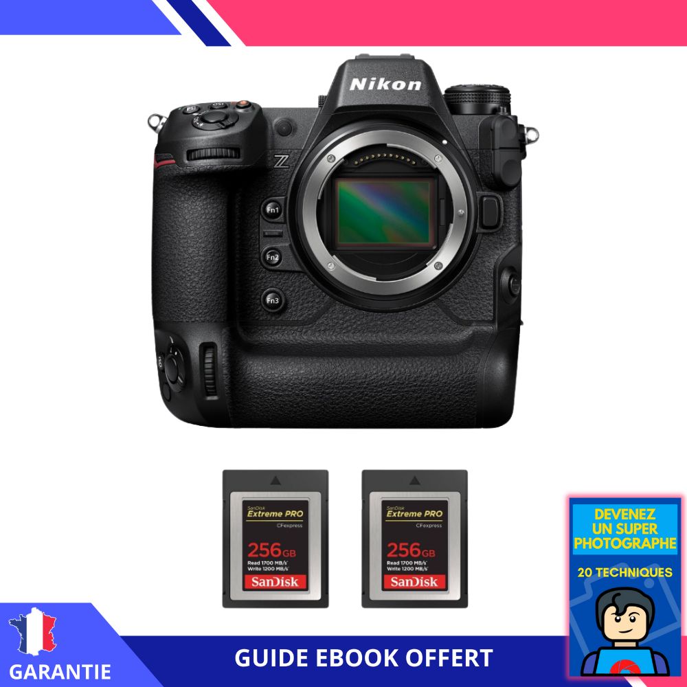 Nikon Z9 Nu + 2 SanDisk 256GB Extreme PRO CFexpress Type B + Ebook 'Devenez Un Super Photographe' - Hybrid Nikon