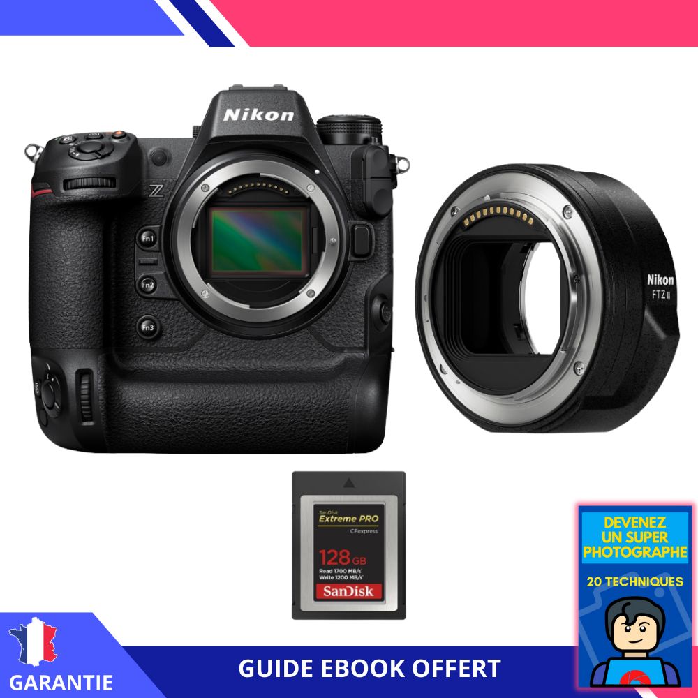 Nikon Z9 + FTZ II + 1 SanDisk 128GB Extreme PRO CFexpress Type B + Ebook 'Devenez Un Super Photographe' - Hybrid Nikon