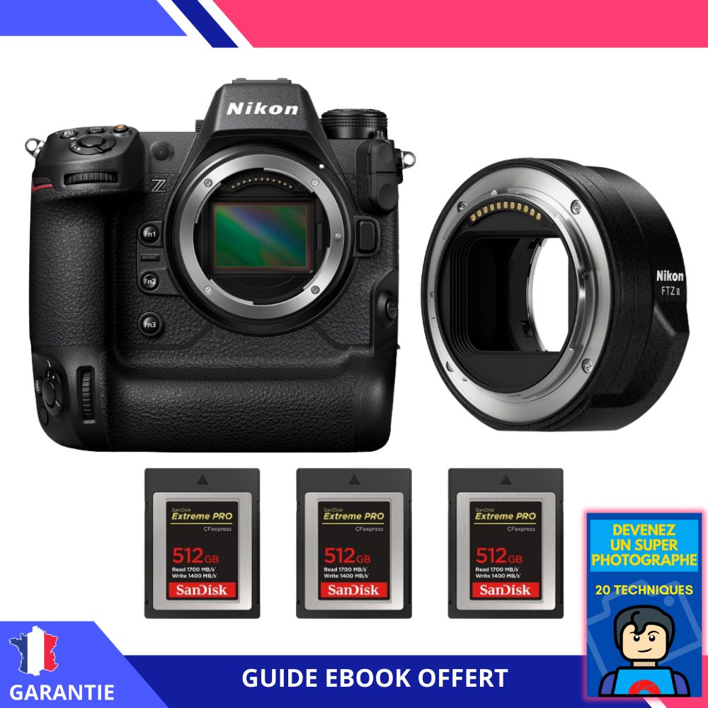 Nikon Z9 + FTZ II + 2x SanDisk 512GB Extreme PRO CFexpress Type B + Ebook 'Devenez Un Super Photographe' - Hybrid Nikon