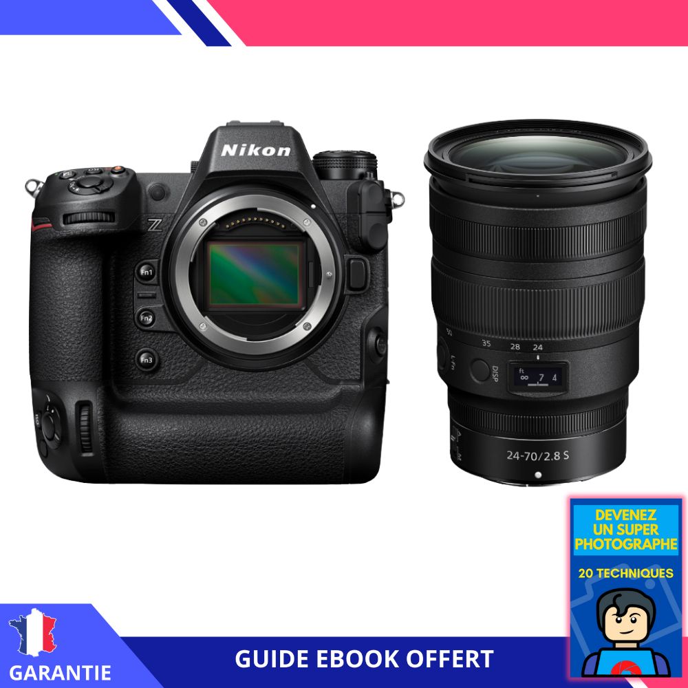 Nikon Z9 + Objectif Z 24-70mm f/2.8 S + Ebook 'Devenez un Super Photographe' - Appareil photo hybride Nikon