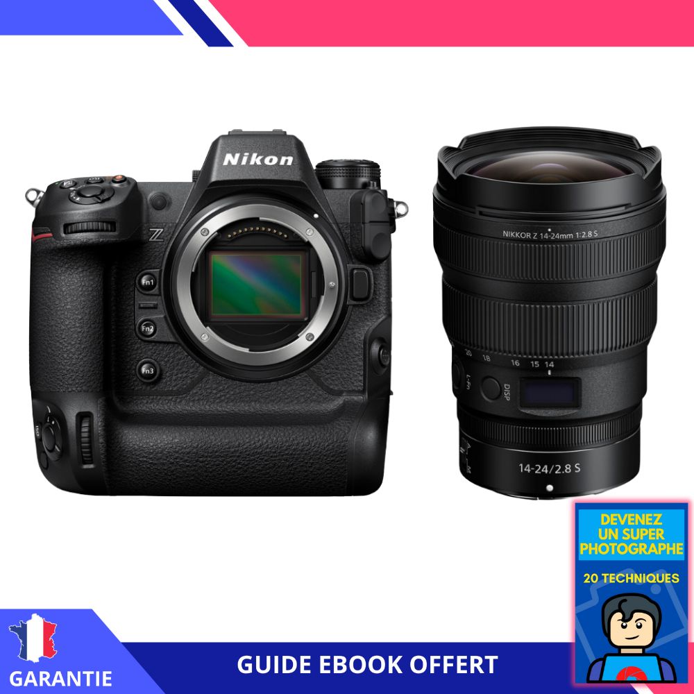 Appareil photo hybride Nikon Z9 + Objectif Z 14-24mm f/2.8 S + Ebook 'Devenez un super photographe'