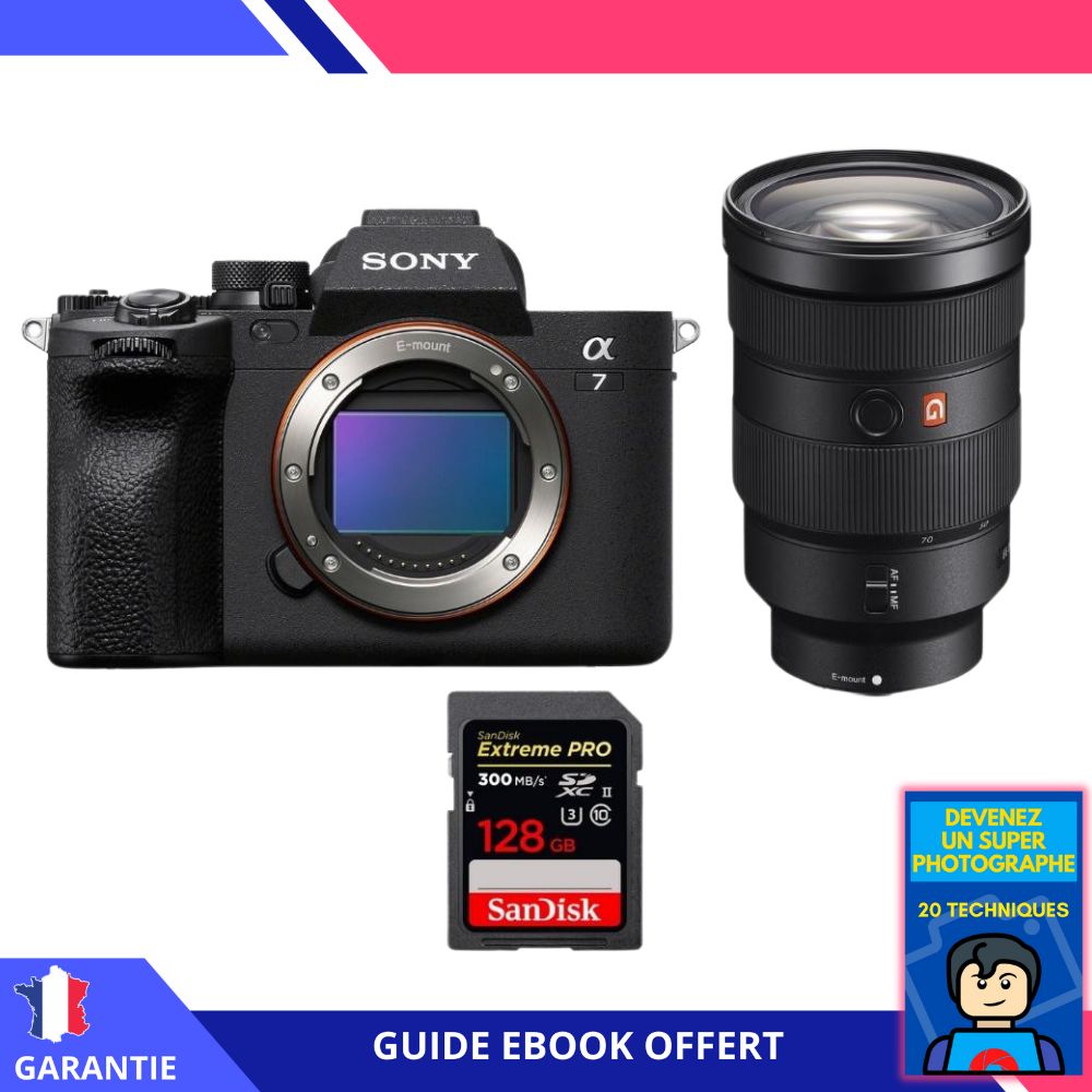Sony A7 IV + Objectif FE 24-70mm f/2.8 GM + Carte Mémoire SanDisk 128Go Extreme PRO UHS-II SDXC 300 Mo/s + Ebook 'Devenez Un Super Photographe' - Appareil Photo Hybride Sony