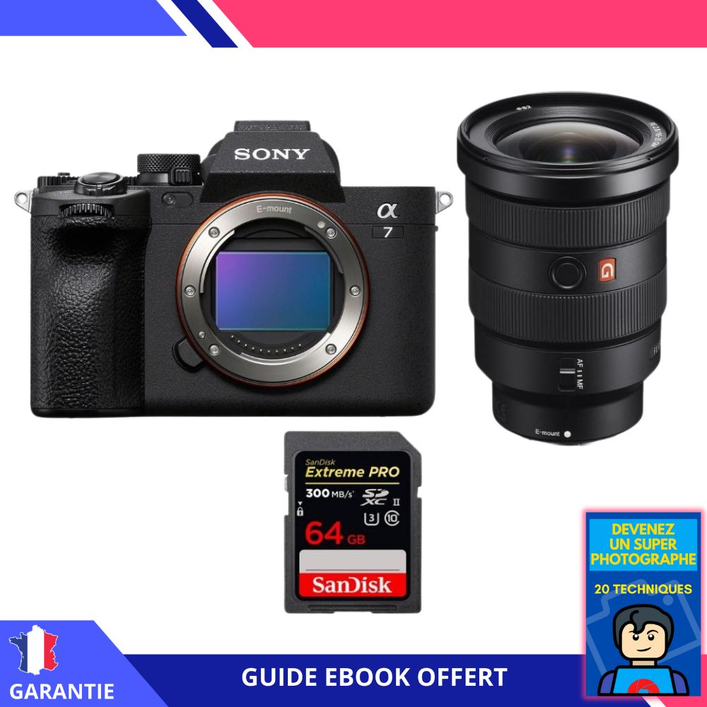 Sony A7 IV + FE 16-35mm f/2.8 GM + 1 SanDisk 64GB Extreme PRO UHS-II SDXC 300 MB/s + Ebook 'Devenez Un Super Photographe' - Hybrid Sony