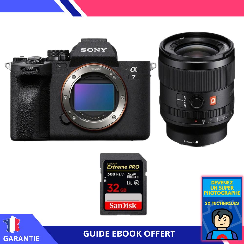 Sony A7 IV + FE 35mm f/1.4 GM + 1 SanDisk 32GB Extreme PRO UHS-II SDXC 300MB/s + Ebook 'Devenez Un Super Photographe' - Hybrid Sony