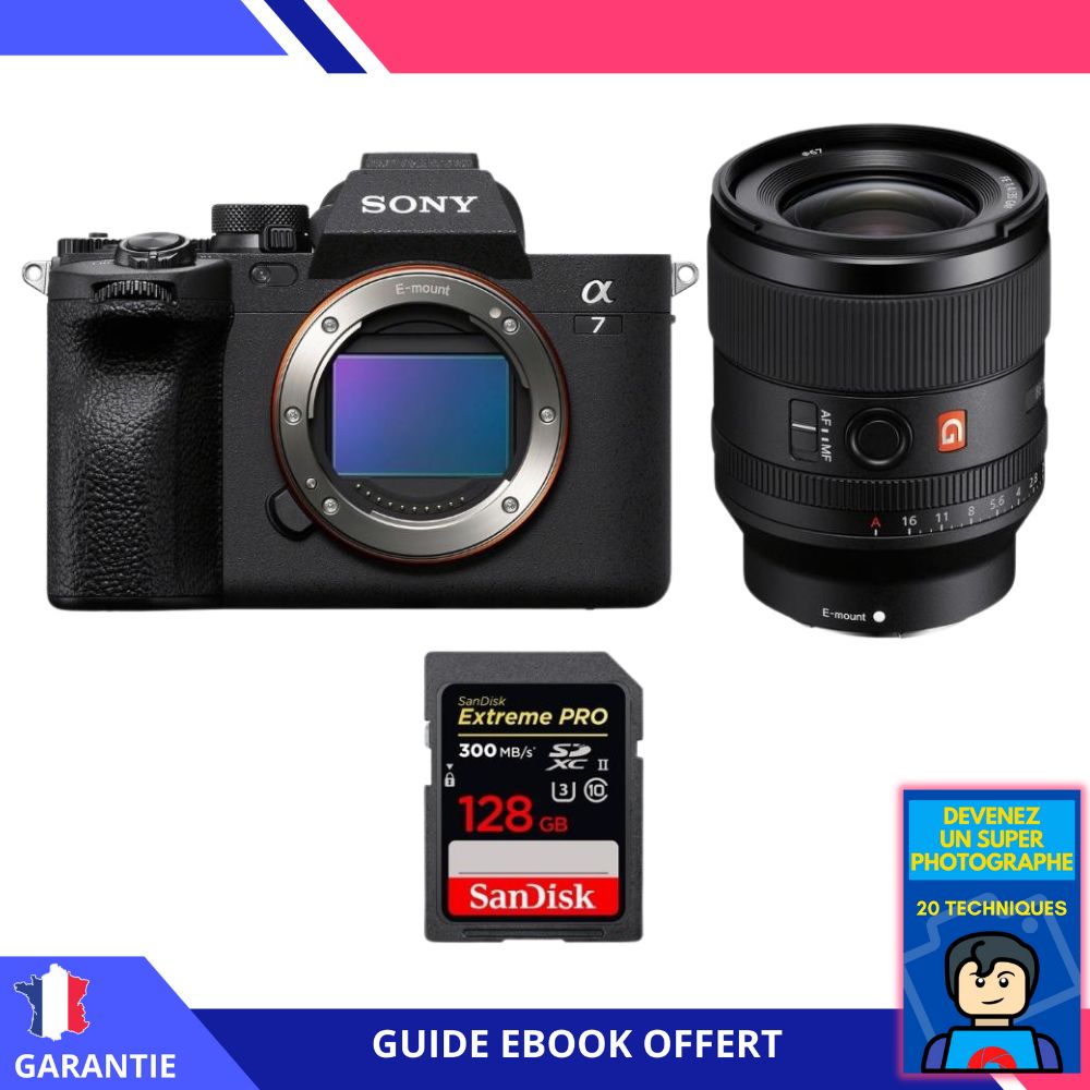 Sony A7 IV + FE 35mm f/1.4 GM + 1 SanDisk 128GB Extreme PRO UHS-II SDXC 300MB/s Memory Card + Ebook 'Devenez Un Super Photographe' - Hybrid Sony