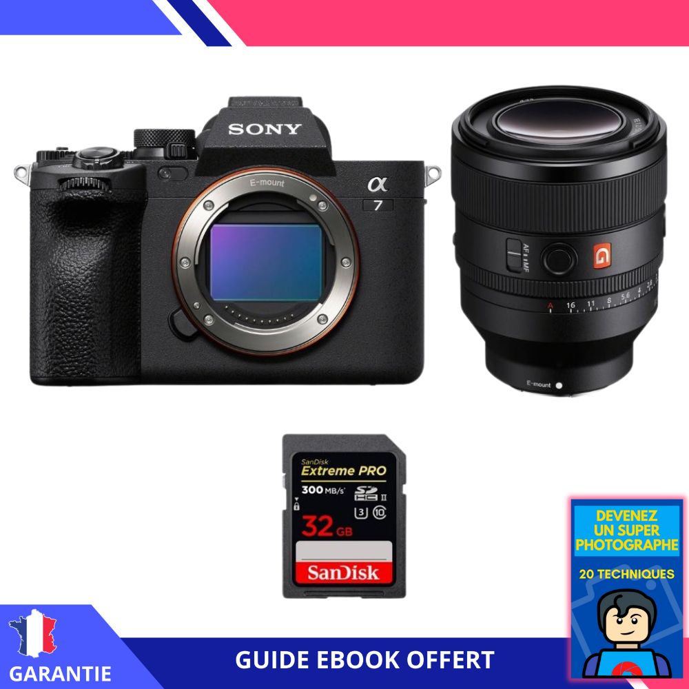 Sony A7 IV + FE 50mm f/1.2 GM + 1 SanDisk 32GB Extreme PRO UHS-II SDXC 300 MB/s + Ebook 'Devenez Un Super Photographe' - Hybrid Sony