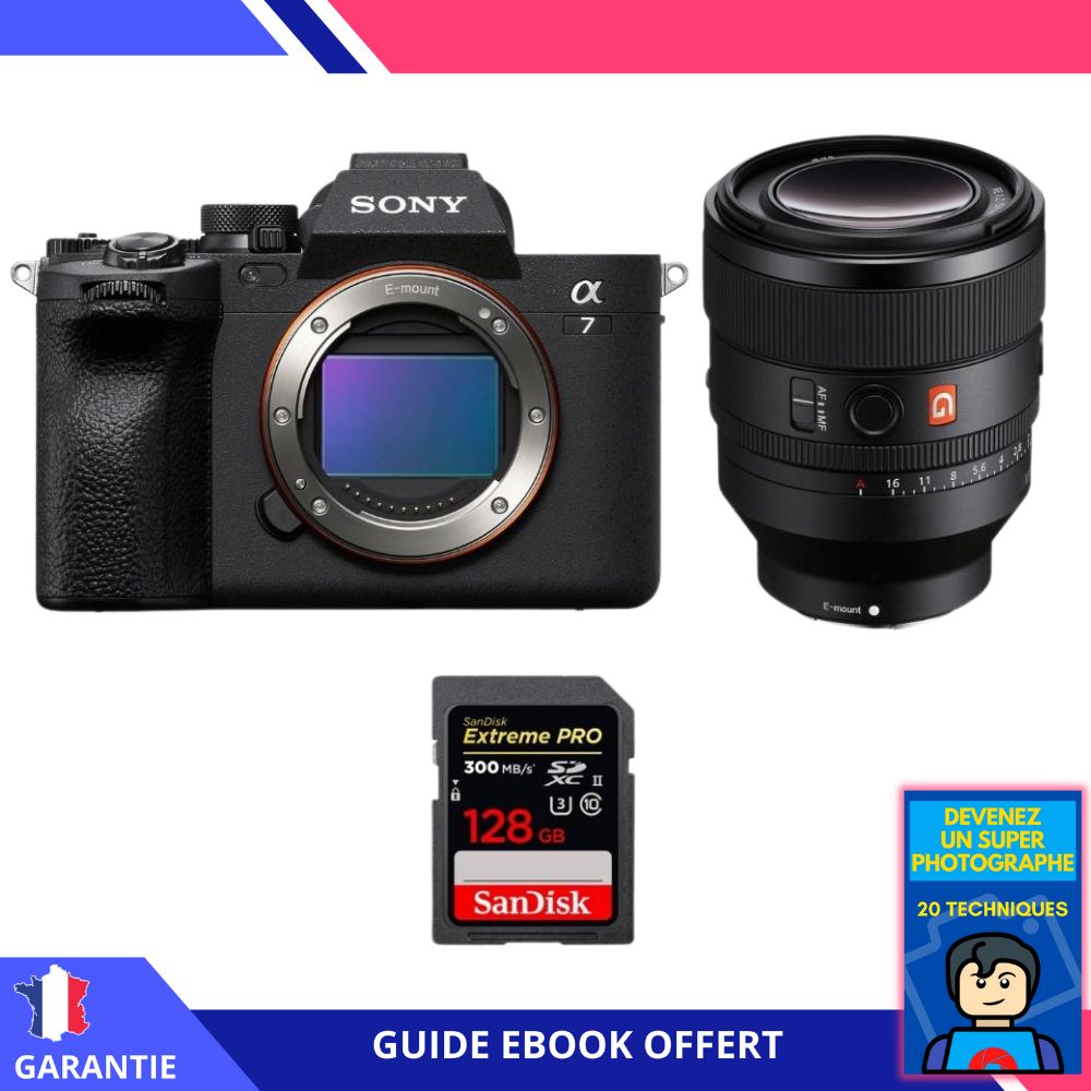 Sony A7 IV + FE 50mm f/1.2 GM + 1 SanDisk 128GB Extreme PRO UHS-II SDXC 300MB/s + Ebook 'Devenez Un Super Photographe' - Hybrid Sony
