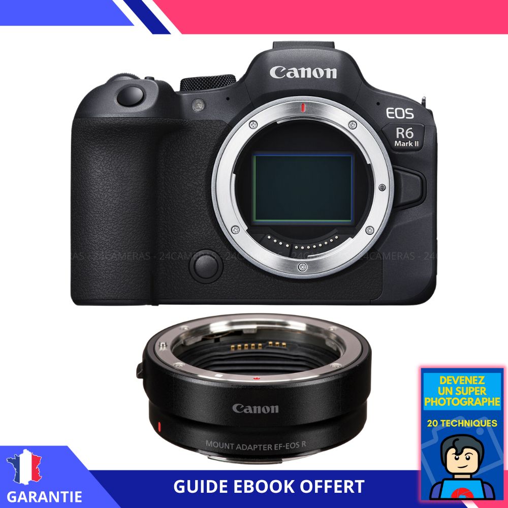 Canon EOS R6 Mark II + Lente EF-EOS R + Ebook 'Conviértase en un Fotógrafo Super' - Cámara Canon