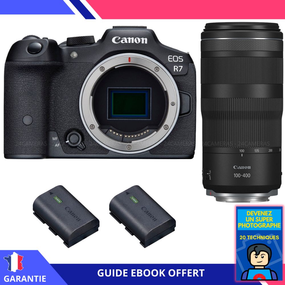 Canon EOS R7 + Objetivo RF 100-400mm IS + Batería LP-E6NH + Ebook 'Conviértete en un Fotógrafo de Primera' - Cámara híbrida Canon