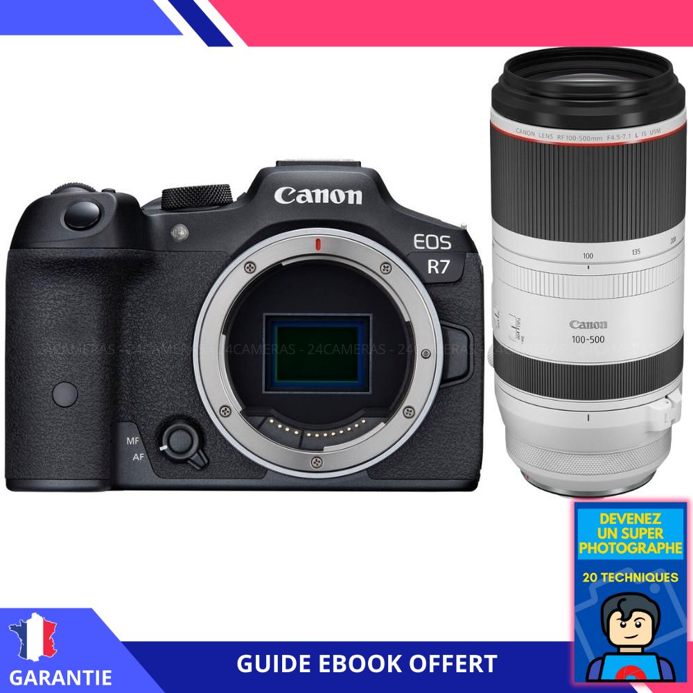 Canon EOS R7 + RF 100-500mm F4.5-7.1 L IS USM + Ebook 'Devenez Un Super Photographe' - Hybrid Canon