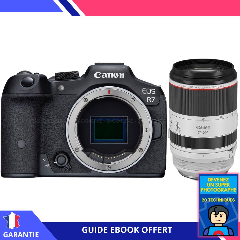Canon EOS R7 + RF 70-200mm F2.8 L IS USM + Ebook 'Devenez Un Super Photographe' - Hybrid Canon Camera