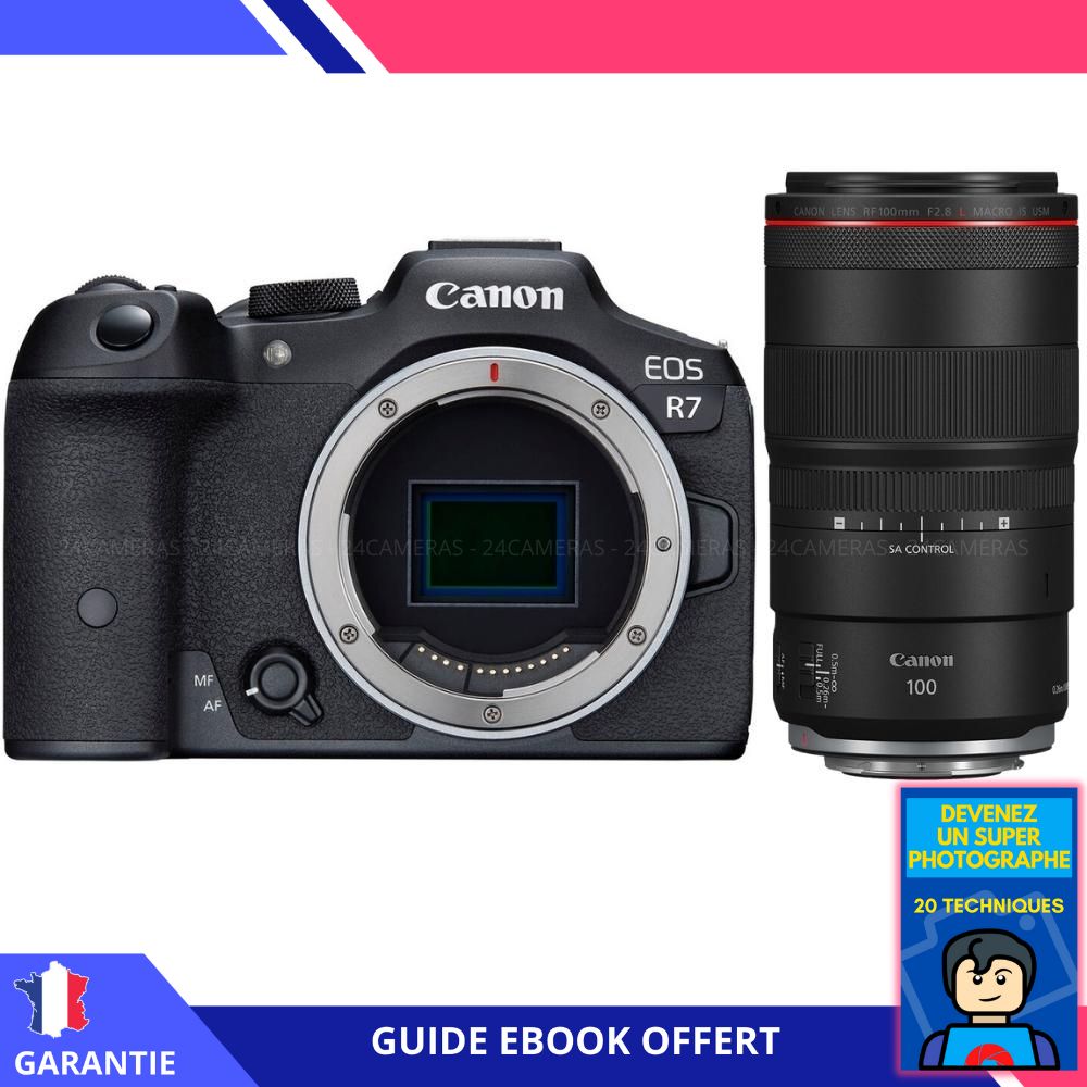 Canon EOS R7 + RF 100mm F2.8 L Macro IS USM Camera Kit - Hybrid Canon