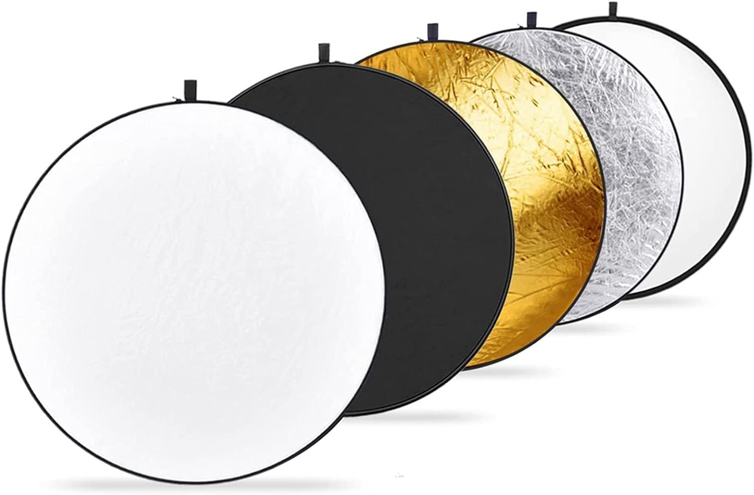 Greatmall 5-in-1 Foldable Reflector, Silver, Gold, White and Black, for Studio or Any Photography Setting
