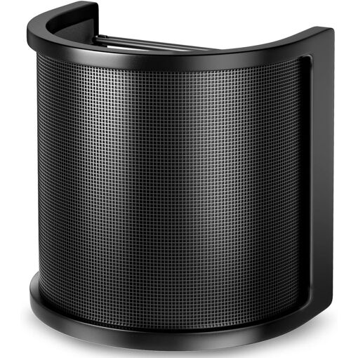 UniversalHouse Noir Vent Filter, 1-Piece Microphone Pop Filter with Metal Mesh, Foam and Amine Layer