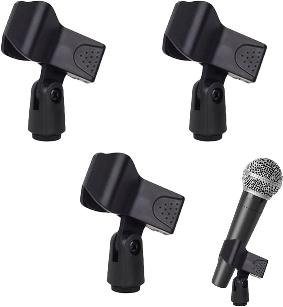 Support de microphone universel UniversalHouse à 3 pièces, support de clip de microphone à ressort de haute qualité