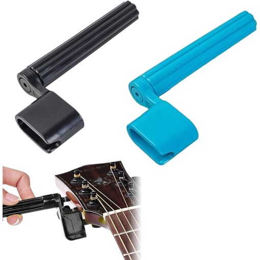 Enrouleur et bigoudi de cordes de guitare UniversalHouse, ensemble de 2 pièces (bleu/noir)