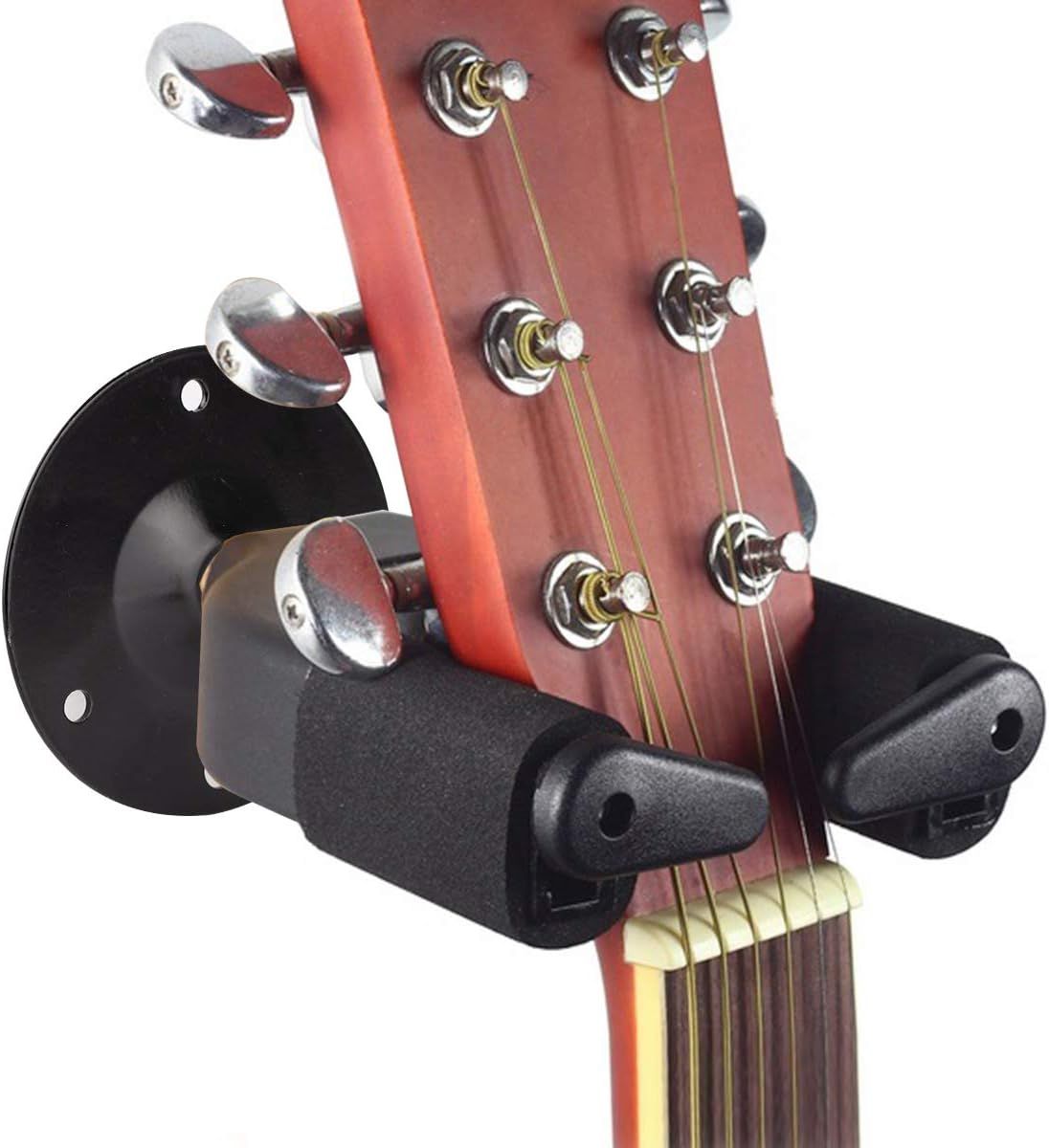 UniversalHouse Automatic Locking Wall Mount Guitar Stand (Black) for Guitars, Basses, Banjos, Violins, Mandolins, Ukuleles