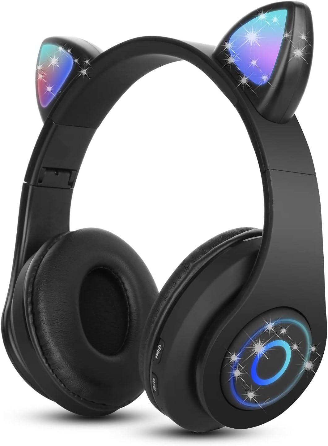 Auricular Bluetooth inalámbrico UniversalHouse Estéreo plegable Auriculares para Chat con Micrófono integrado para Niños Teléfono Tableta PC (Negro)