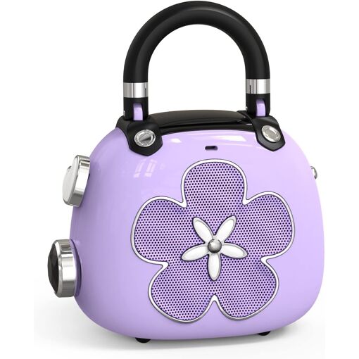 UniversalHouse Bluetooth Portable Speaker, Mini Lightweight Speaker with Powerful Sound, Built-in Microphone, Perfect for Bedroom, Home, Girls, Women - Purple