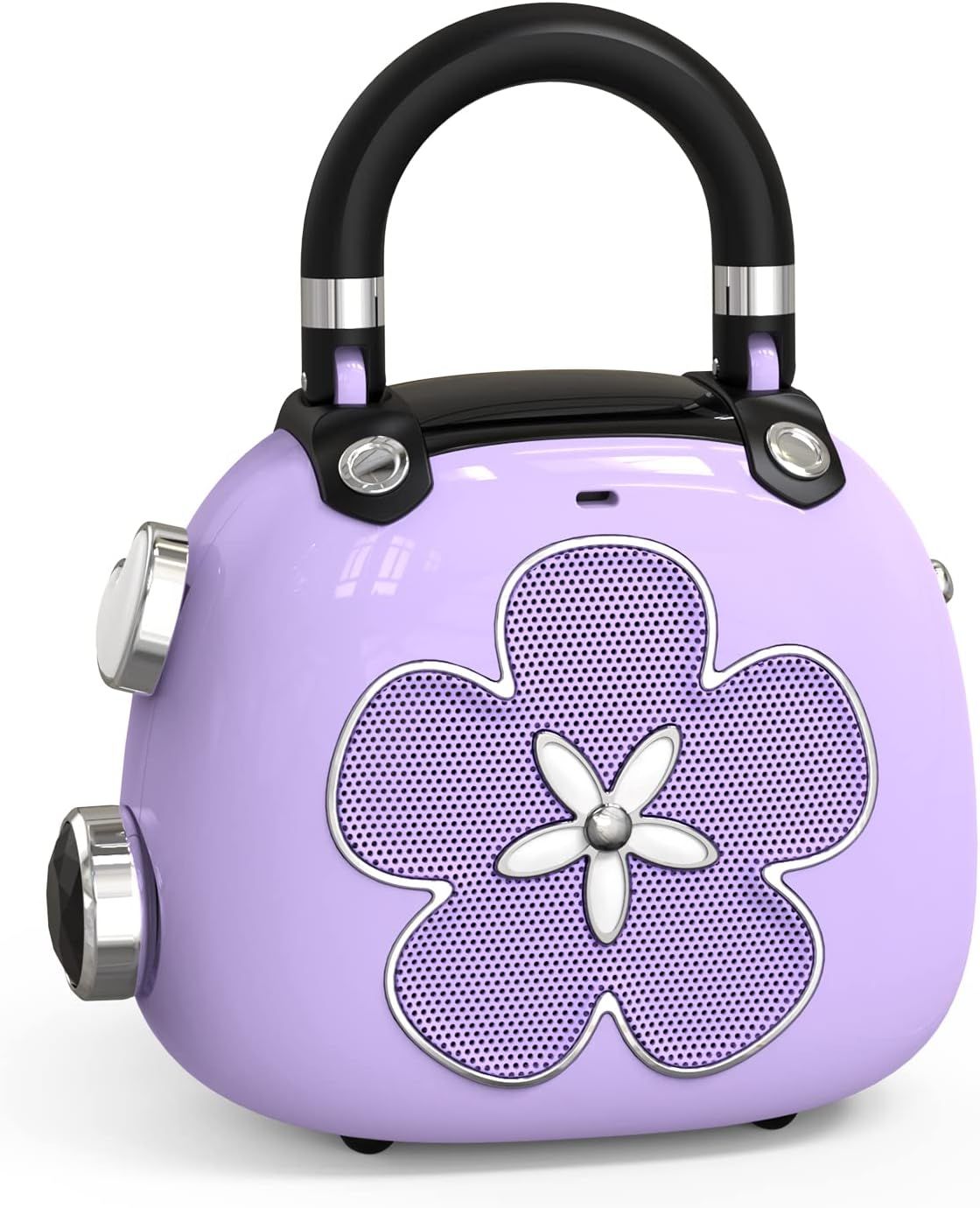 Haut-parleur portable Bluetooth UniversalHouse, Enceinte miniature légère avec un son puissant, Microphone intégré, Idéal pour la chambre à coucher, la maison, les filles, les femmes - Violet
