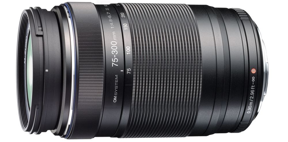 Zuiko M.Zuiko Digital ED 75-300mm f4.8 Lens for Micro Four Thirds Mount, Black