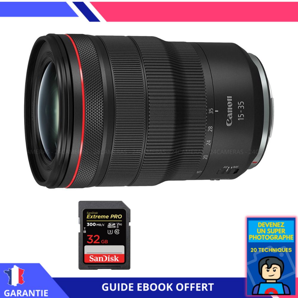 Canon RF 15-35mm f/2.8L IS USM Lens + 1 SanDisk 32GB UHS-II Card + Ebook
