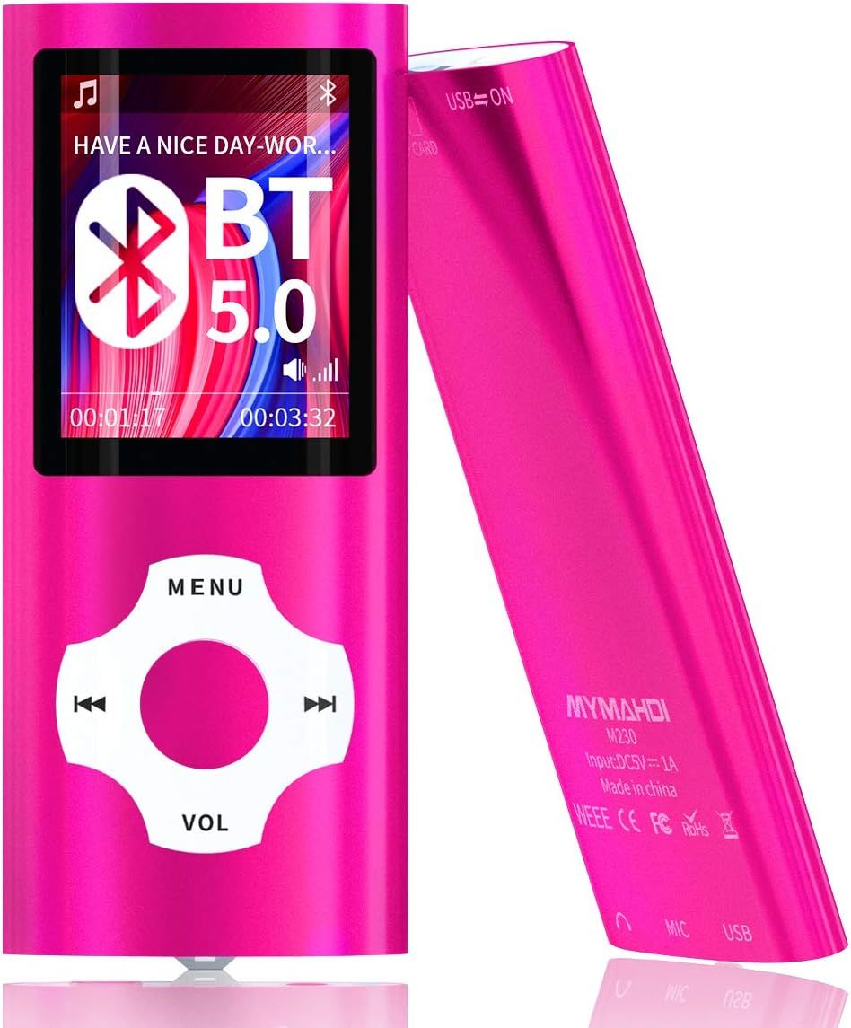 Lecteur MP3 portable Greatmall avec Bluetooth 5.0 et écran LCD de 1,8 pouces
