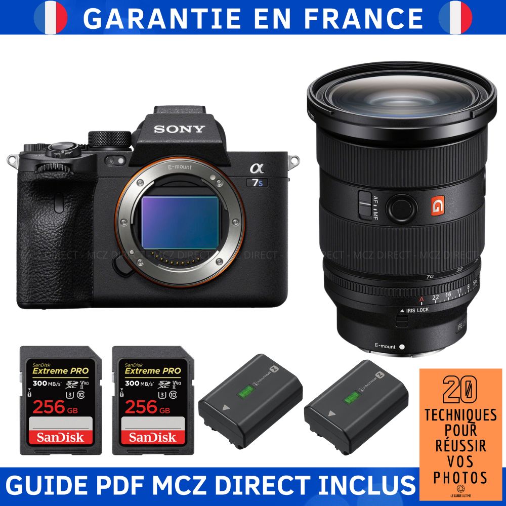 Sony Alpha 7S III + Objetivo FE 24-70mm f/2.8 GM II + 2 Baterías NP-FZ100 + 2 Tarjetas SDXC SanDisk 256GB Extreme PRO UHS-II + Guía '20 TÉCNICAS PARA CONSEGUIR FOTOS EXCELENTES'
