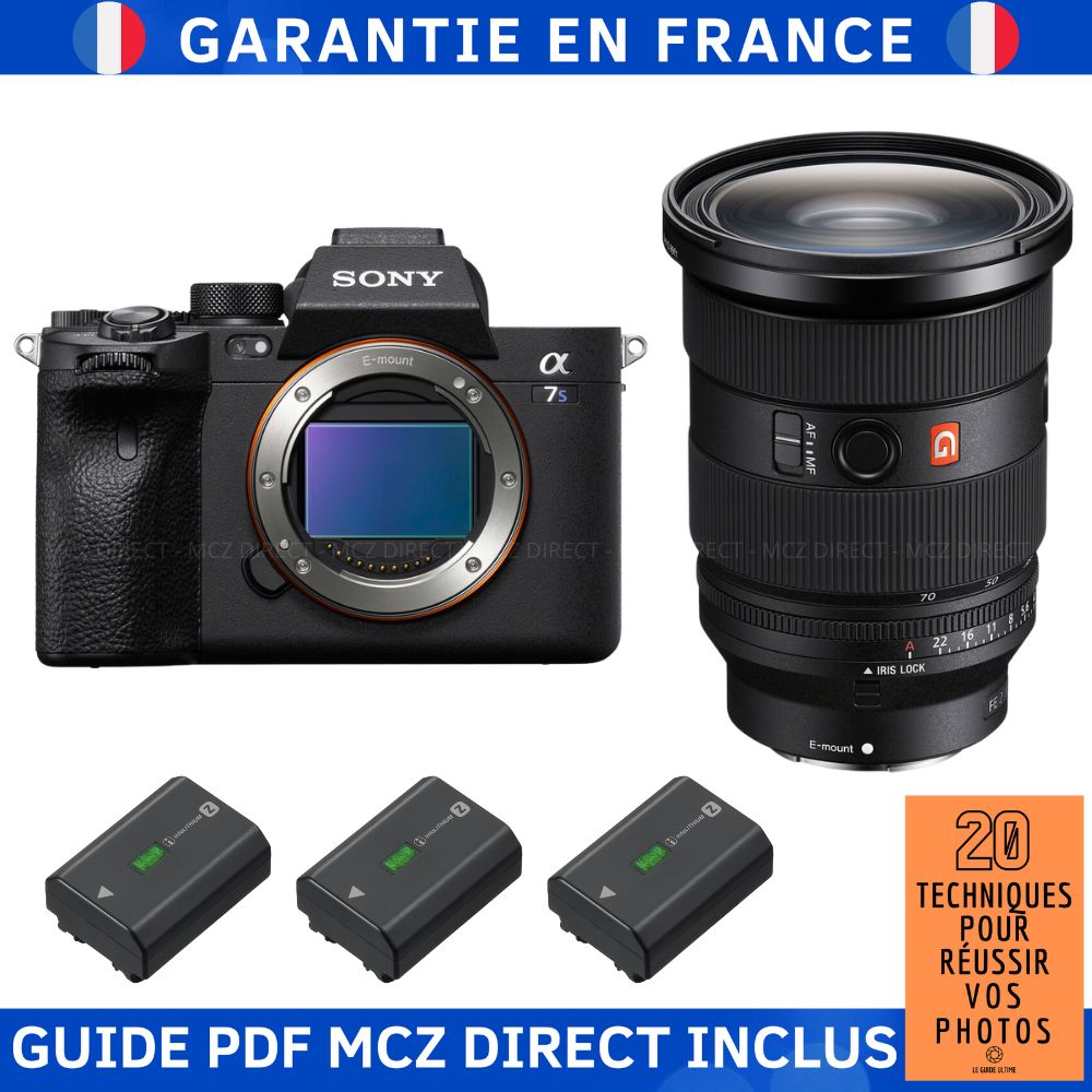 Sony Alpha 7S III + Objetivo FE 24-70mm f/2.8 GM II + 3 Baterías Sony NP-FZ100 + Guía PDF '20 Técnicas para Lograr Tus Fotos'