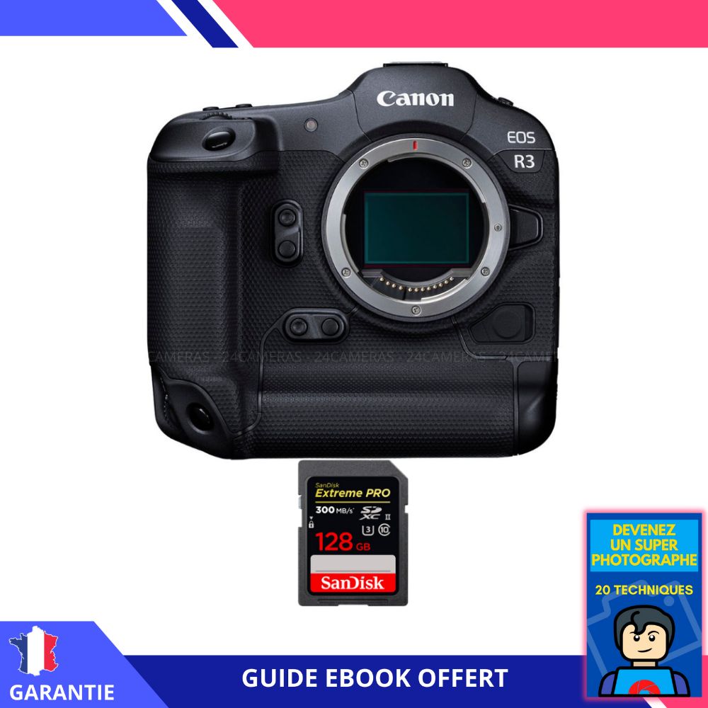 Canon EOS R3 + 1 SanDisk 128GB Extreme PRO UHS-II SDXC Card + Ebook 'Become a Super Photographer'