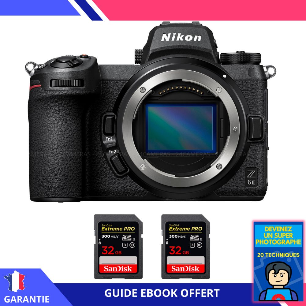Nikon Z6 II Body + 2x SanDisk 32GB Extreme PRO UHS-II SDXC 300MB/s Cards + Ebook 'Become a Super Photographer'