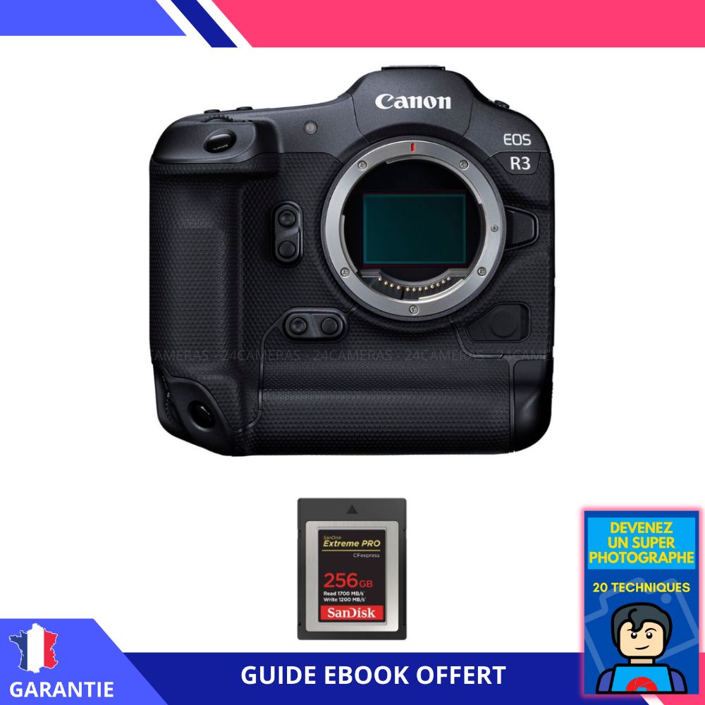 Canon EOS R3 nu + 1 SanDisk 256 Go Extreme PRO CFexpress Type B + Livre électronique 'Devenez un super photographe'